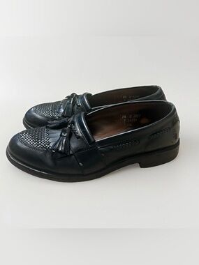 Allen Edmonds Dress Shoes Mens Sz 9.5 Cody Black Leather Tassel Woven Loafer